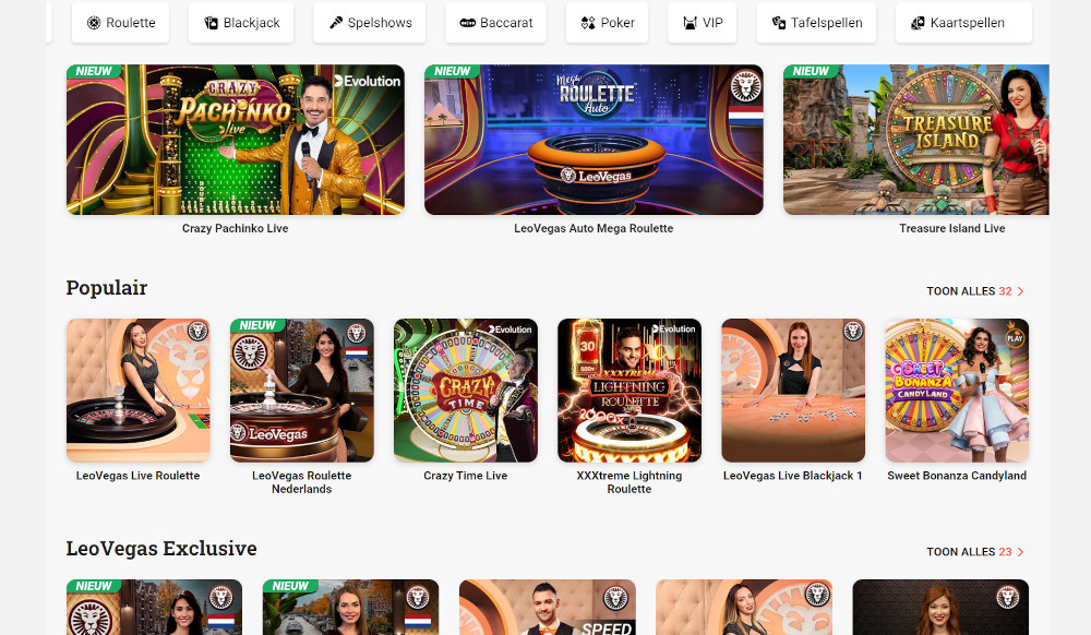LeoVegas live casino