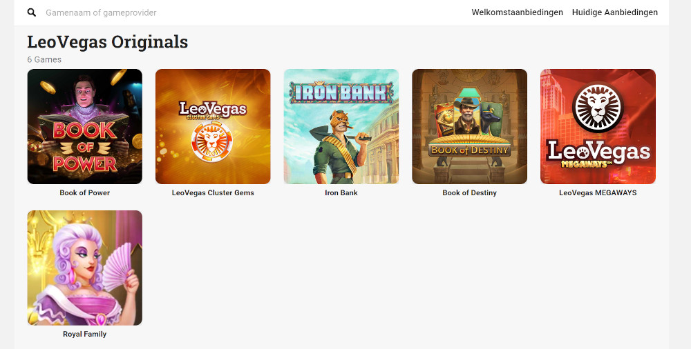 LeoVegas originals gokkasten