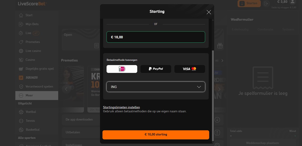 sportgokken uitleg guide gids hoe kan ik geld storten op livescore bet makkelijk simpel