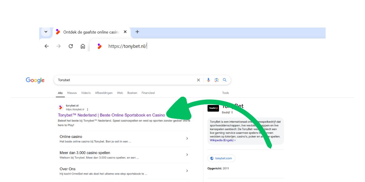 hoe registreer ik mij op tonybet zoekmachine