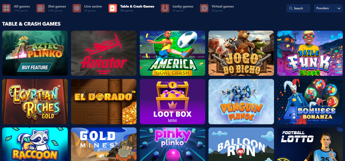 Crash games bij Spinbookie