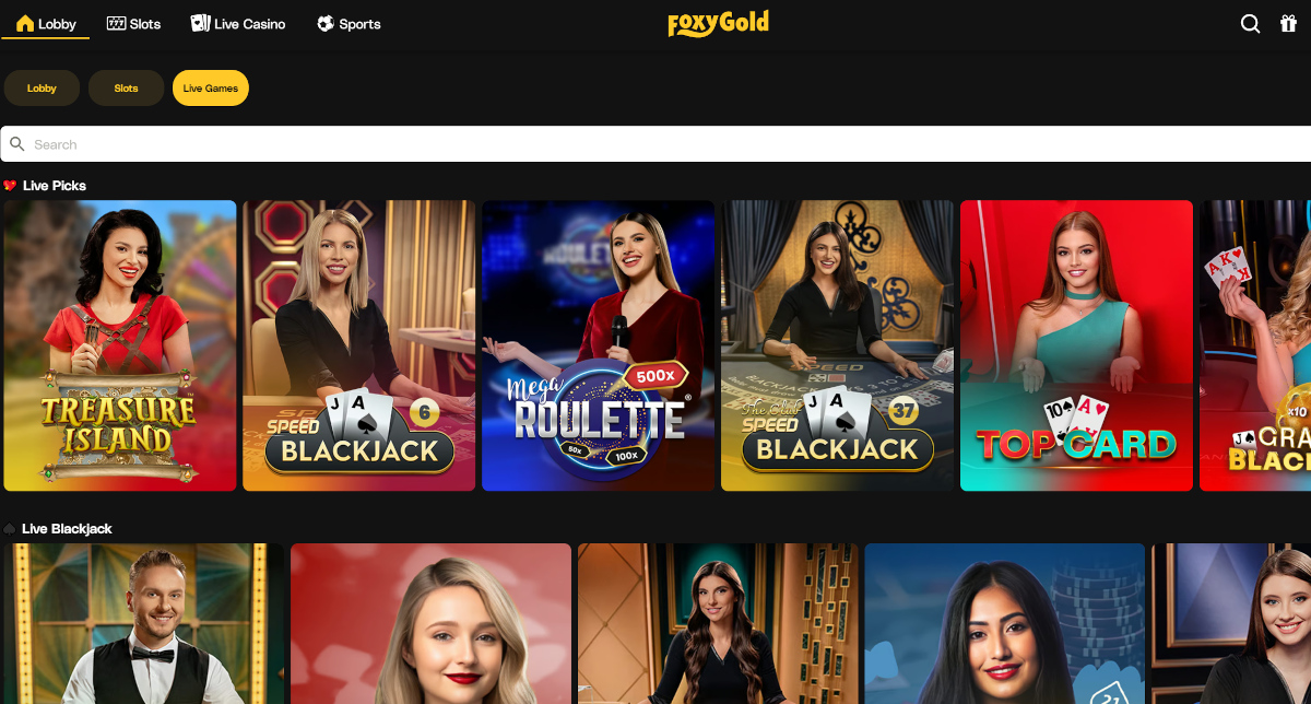 FoxyGold live casino