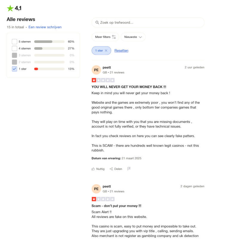 Winorio slechte reviews van Nederlandse spelers Winorio slechte reviews van Nederlandse spelers