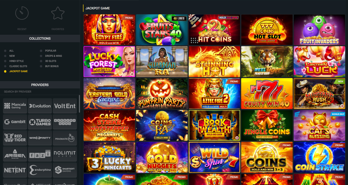 Jackpot slots bij Betwinner