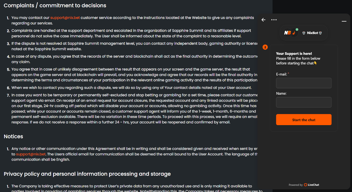 Nixbet contact Nixbet contact