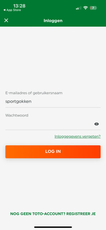 Inloggen bij casino app