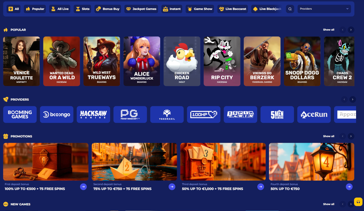 Koning Bet Casino lobby