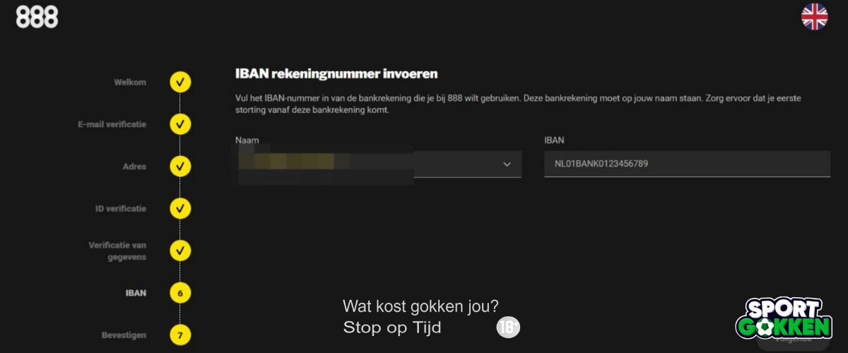 iban 888.nl storting opname