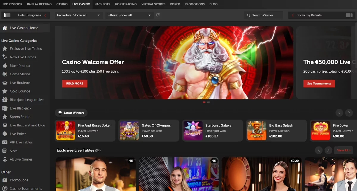 Betsafe live casino