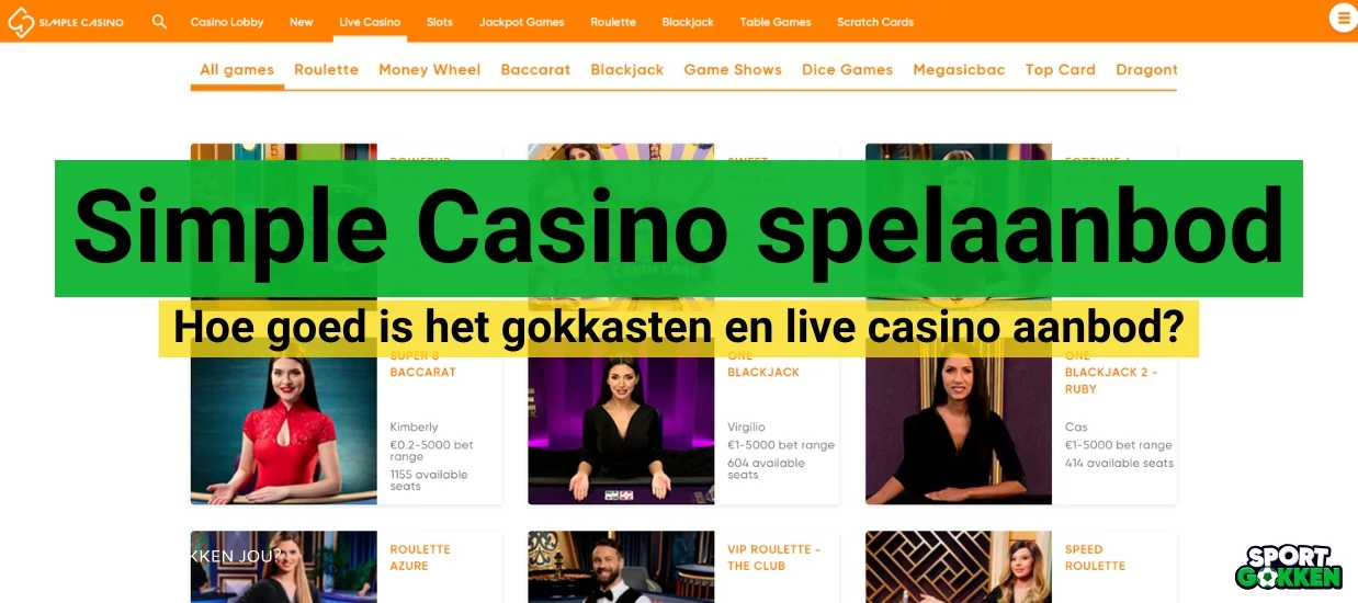 Simple Casino spelaanbod Simple Casino spelaanbod