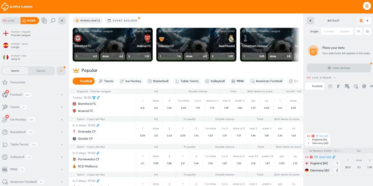 Simple Casino sportweddenschappen Simple Casino sportweddenschappen