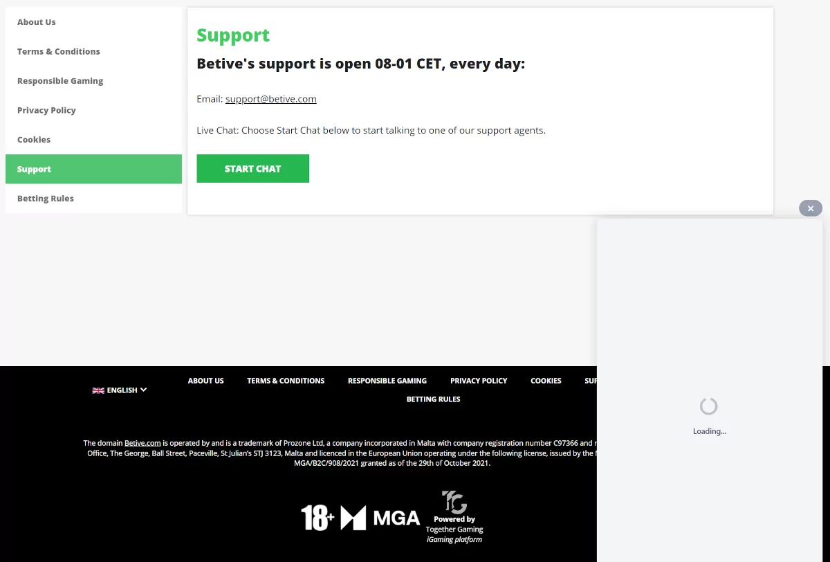 Betive support