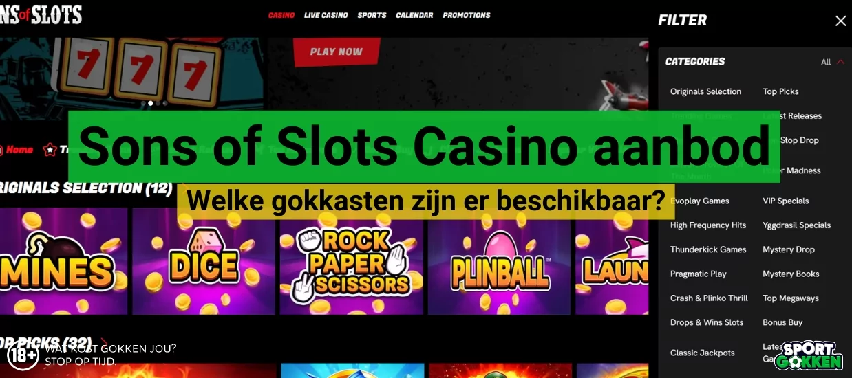 Sons of Slots casino aanbod