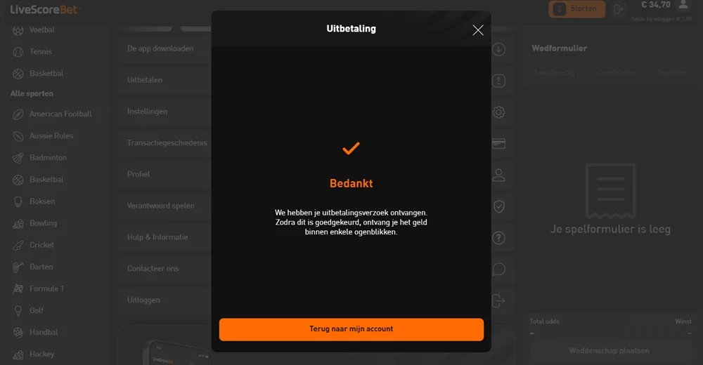 sportgokken uitleg guide gids hoe kan ik geld opnemen cash in van livescore bet makkelijk simpel