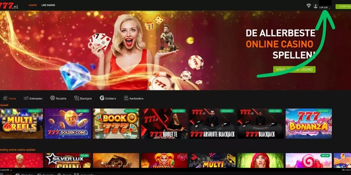 klik op je saldo limieten casino777