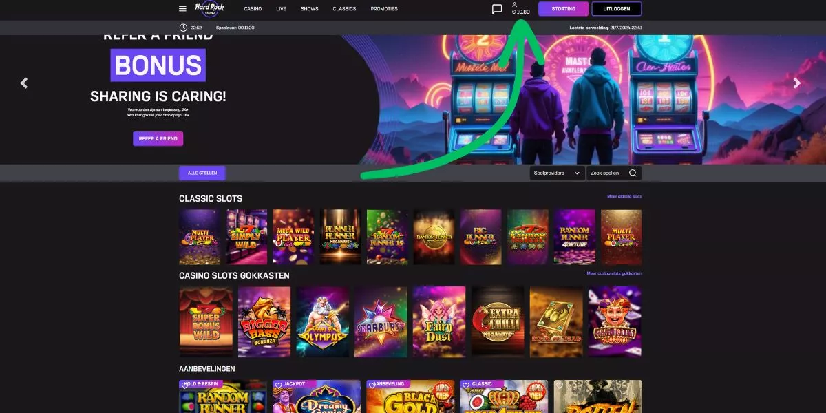 klik op je saldo uitsluiting gokstop hardrock casino