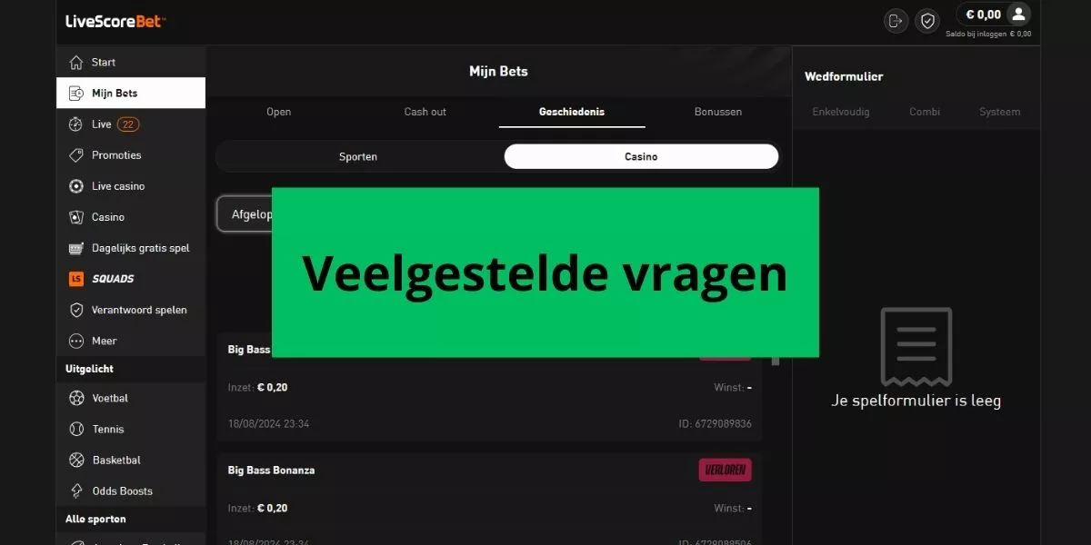 veelgestelde vragen over live score bet wed geschiedenis
