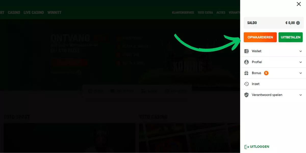 storten bonus Stortingsbonus TOTO
