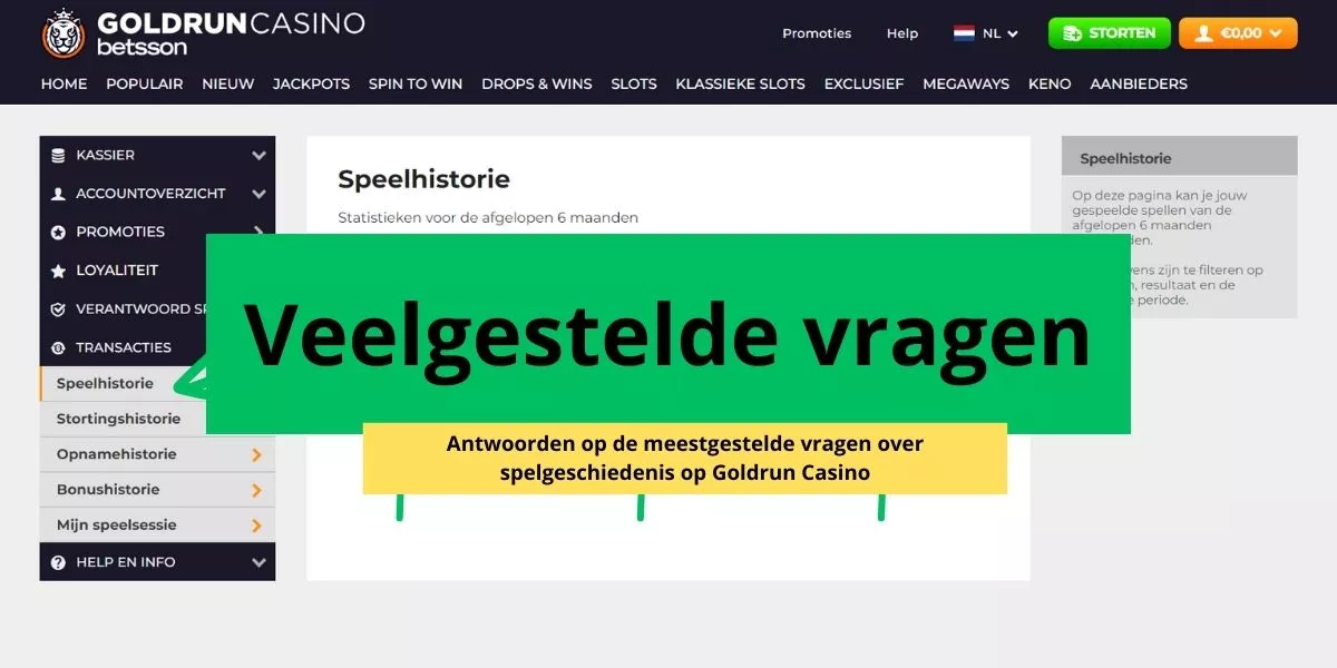 wedgeschiedenis op Goldrun Casino vinden vragen