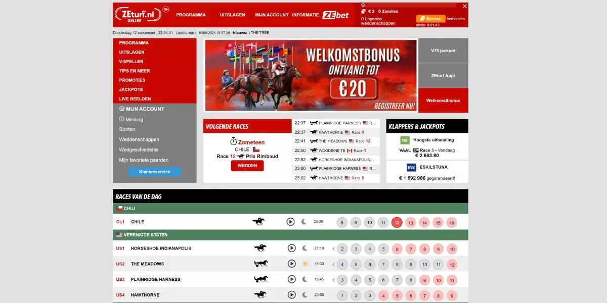 Start met wedden op paarden op zeturf