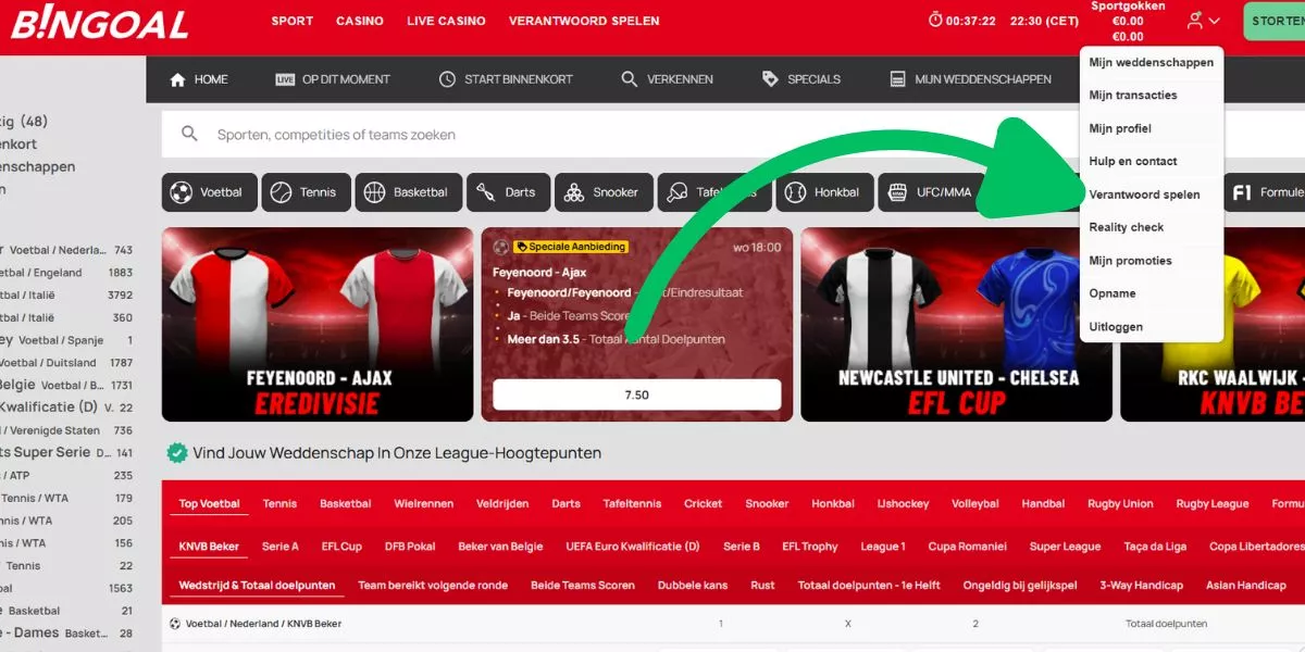 bingoal tijdelijke uitsluiting