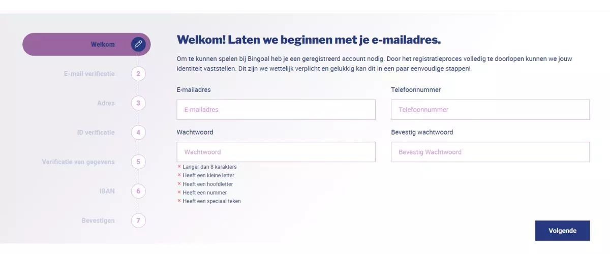 limieten bingoal account maken