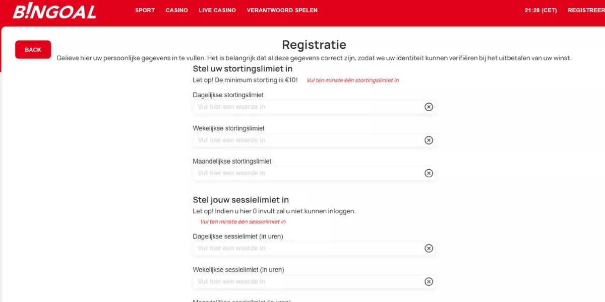 registreren bij bingoal makkelijk