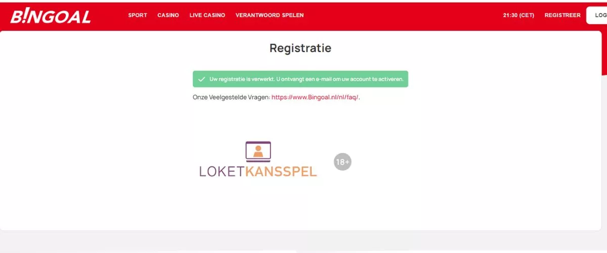 bingoal registratie how to