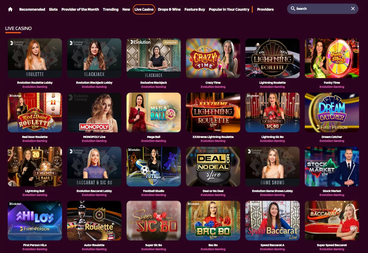HappySpins live casino
