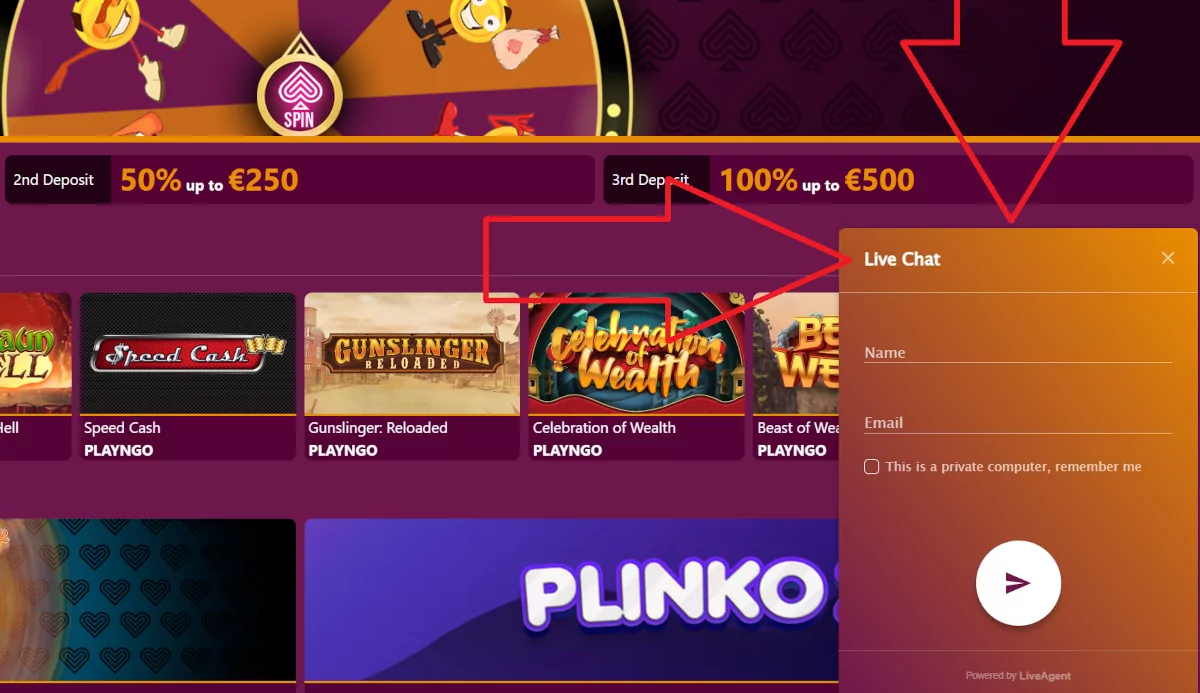 Lets Jackpot live chat