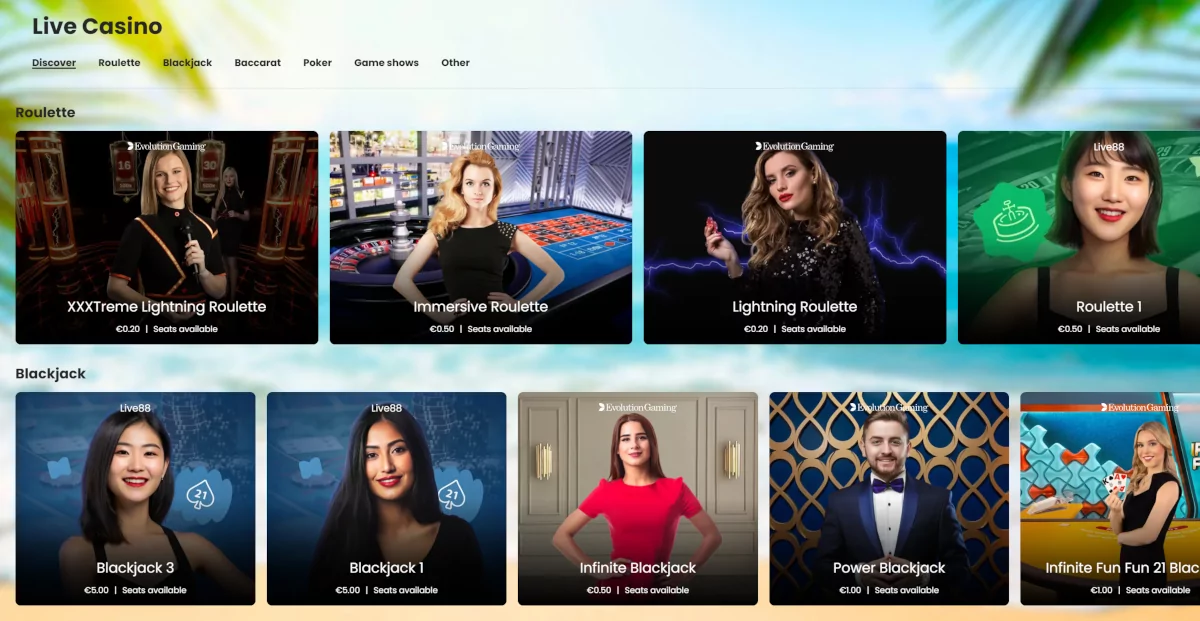 Paradise play live casino