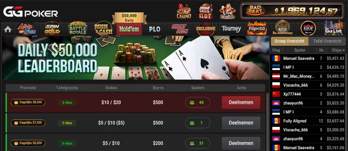 Cash games bij GGPoker Cash games bij GGPoker