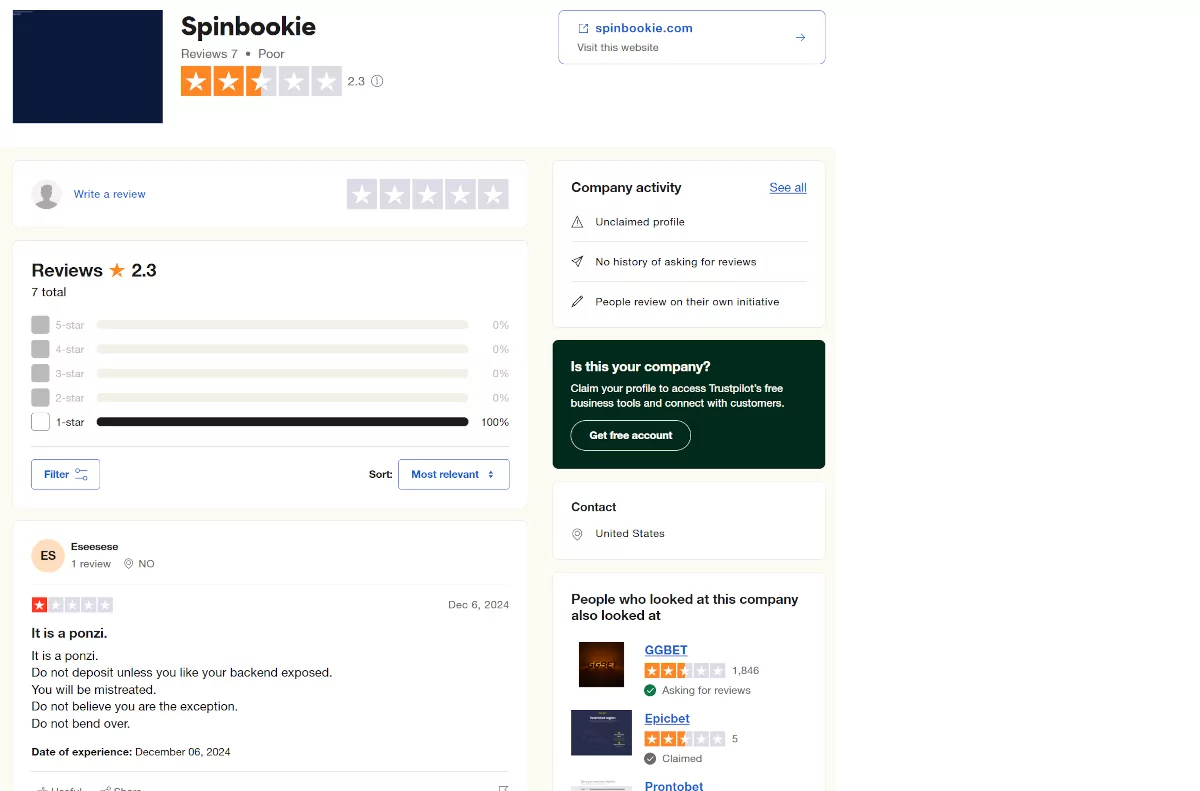 Spinbookie reviews