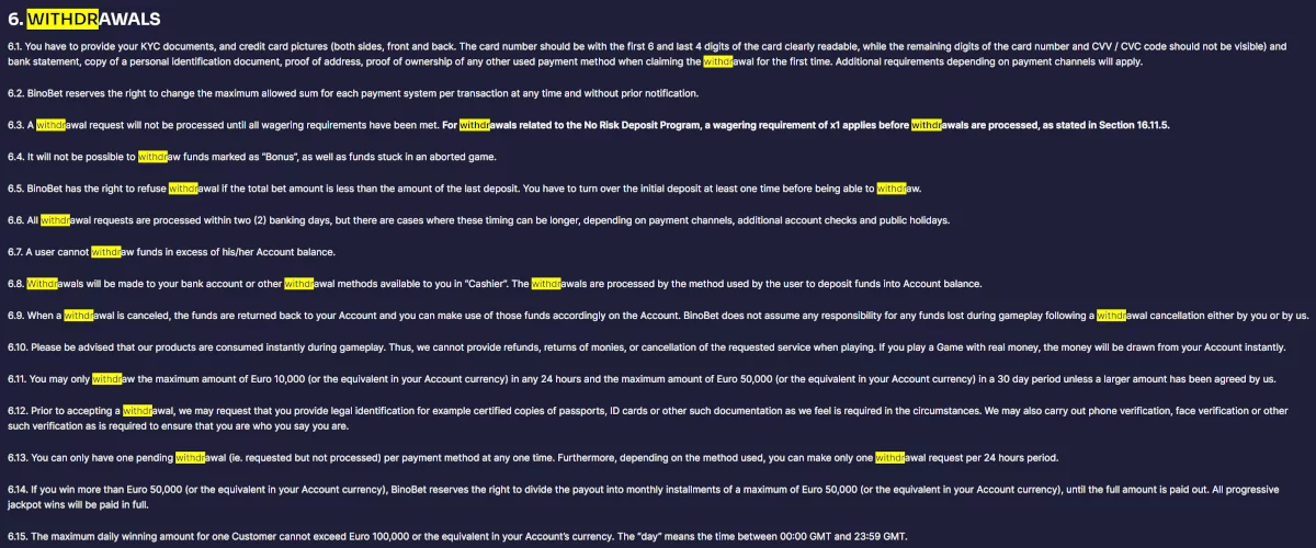 Algemene voorwaarden Binobet