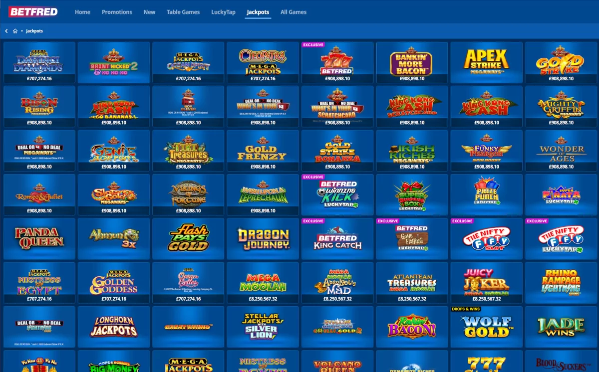 Betfred jackpot slots