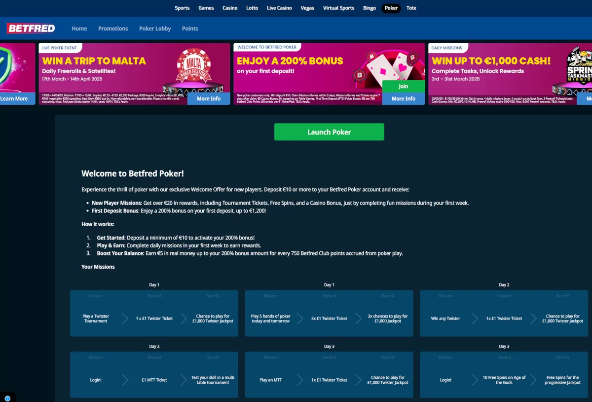 Betfred poker