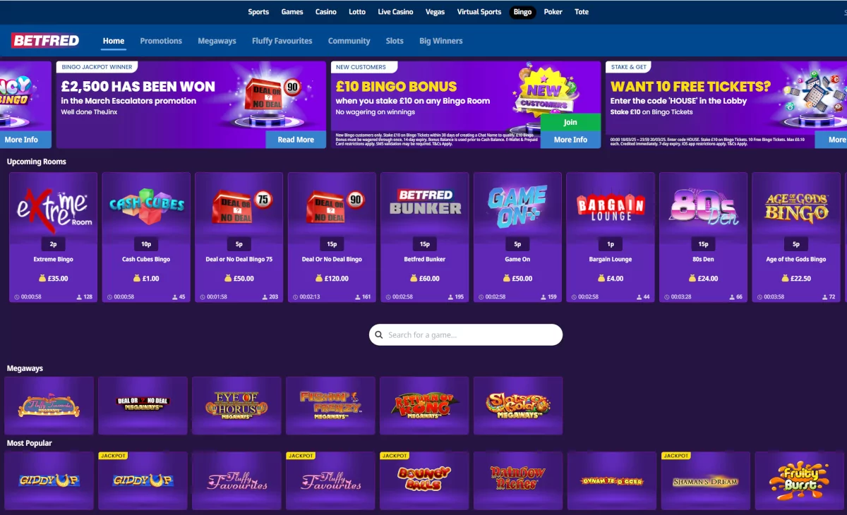 Bingo spelen bij Betfred
