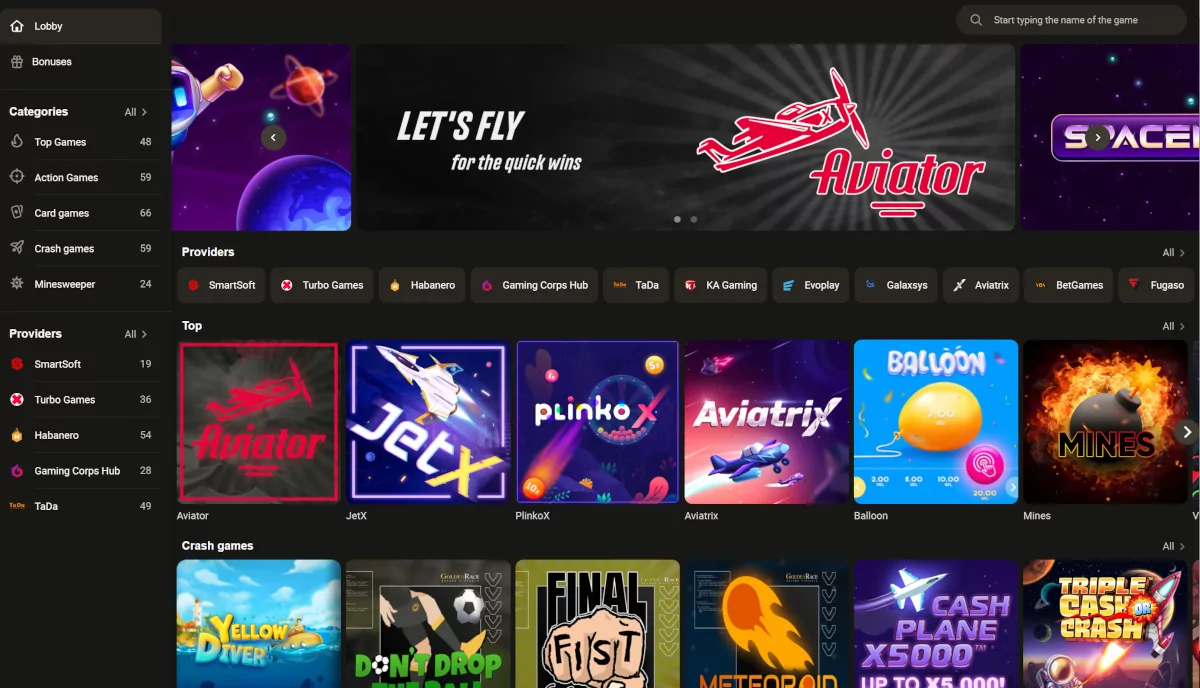 Instant games bij Parimatch Casino