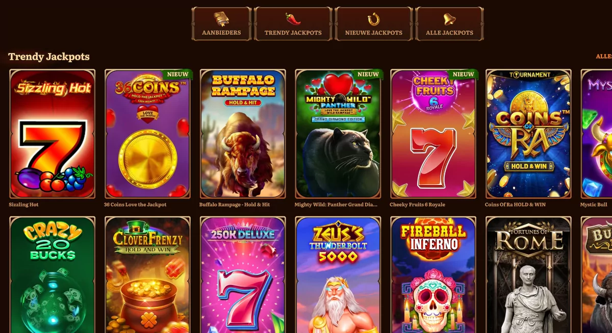 Jackpot slots bij WildRobin