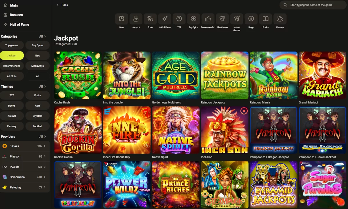 Parimatch jackpot slots