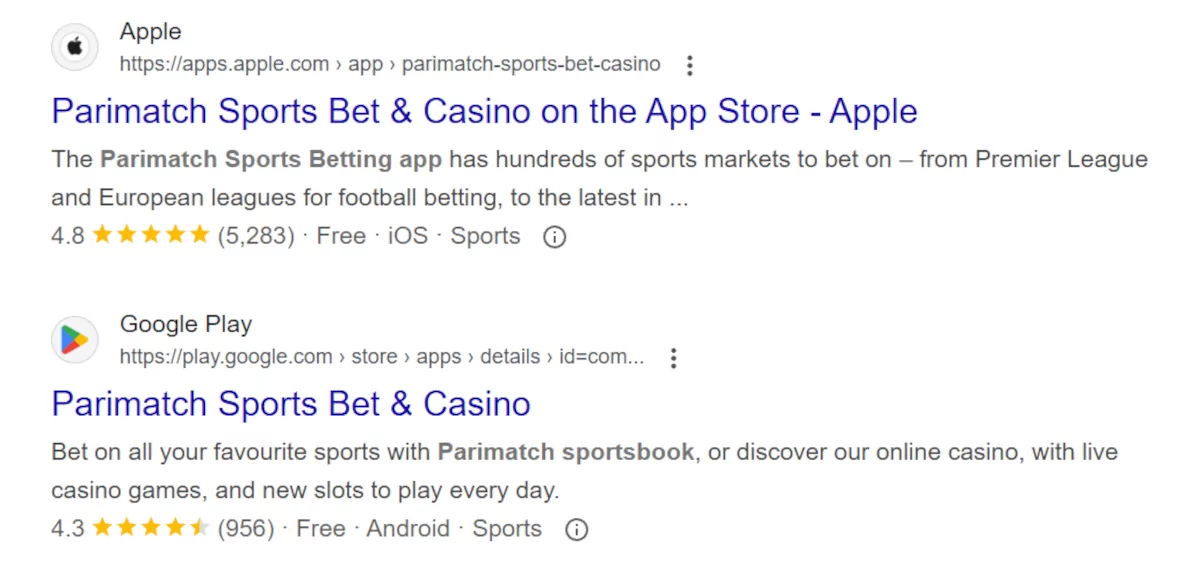 Parimatch sports bet & casino app