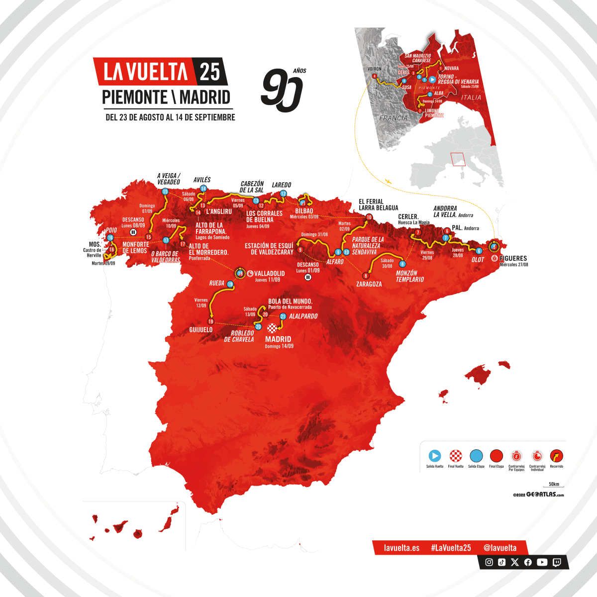 Ronde van Spanje Parcours 2025
