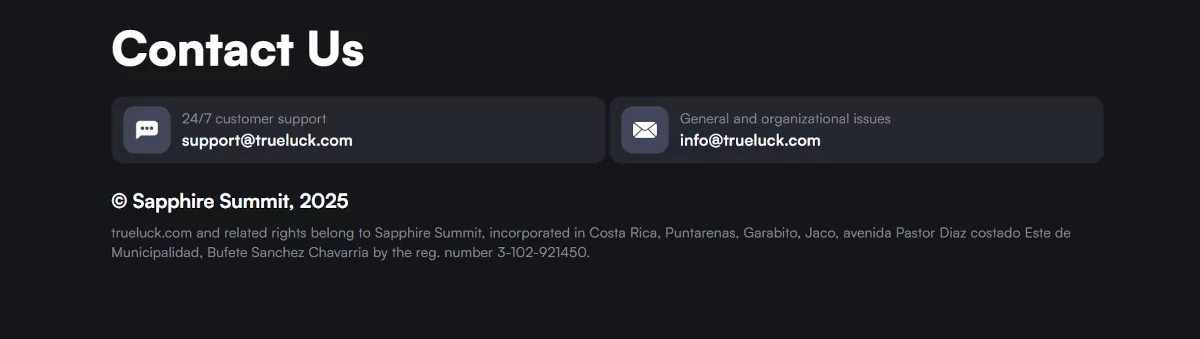 Trueluck klantenservice Trueluck klantenservice