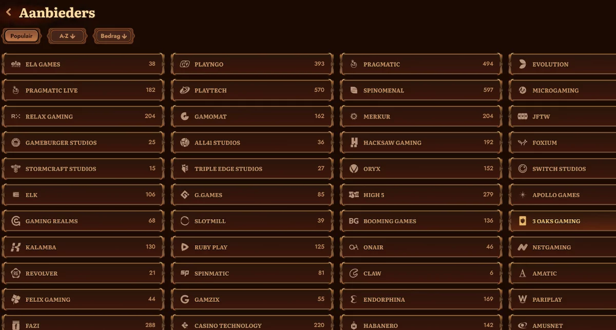 WildRobin Casino software providers
