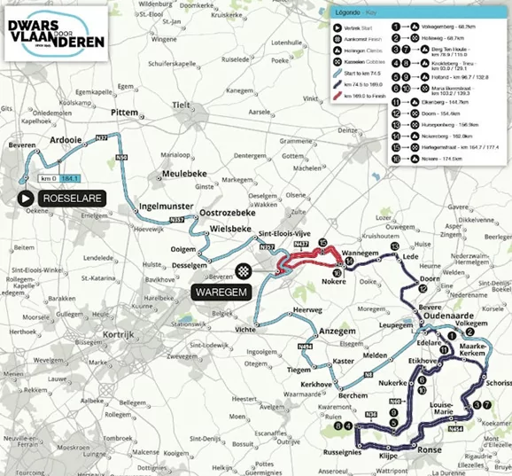 dwars door vlaanderen route 2025