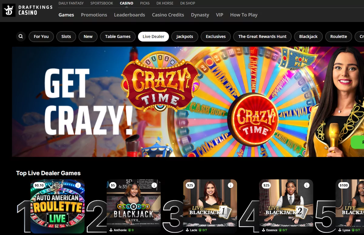 DraftKings live casino DraftKings live casino