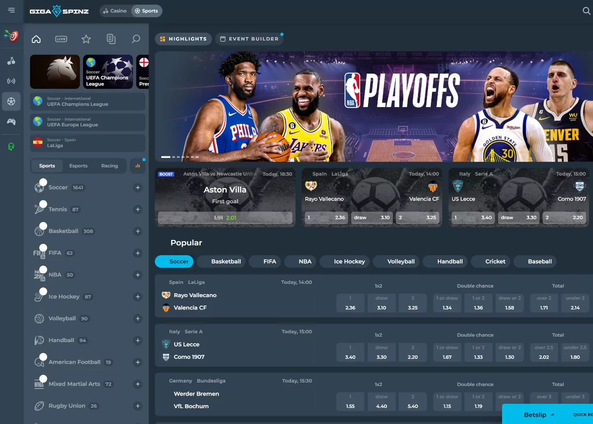 Gigaspinz sportsbook