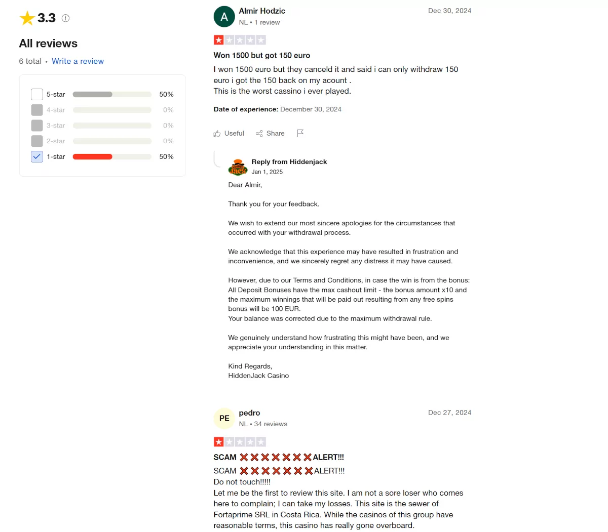 Hidden Jack Casino speler reviews