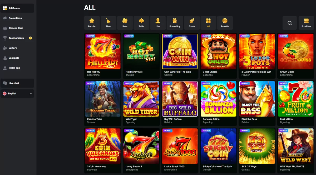 Kaasino Casino aanbod