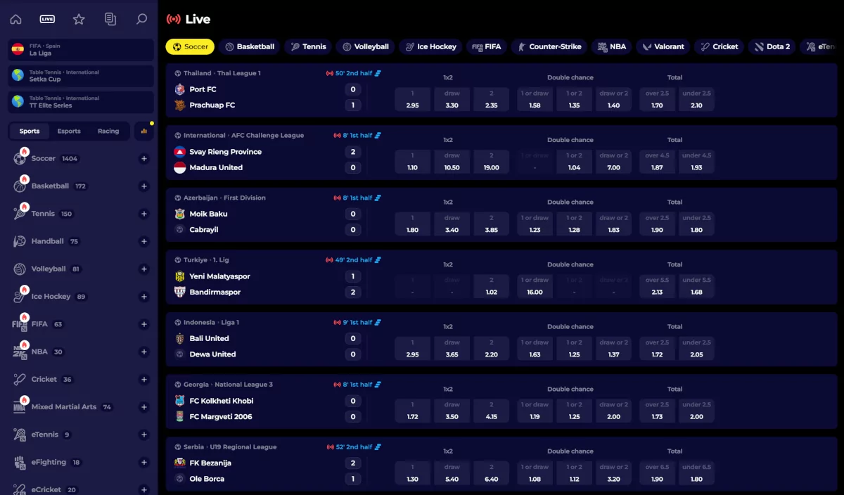 Live betting bij Nyxbets Live betting bij Nyxbets